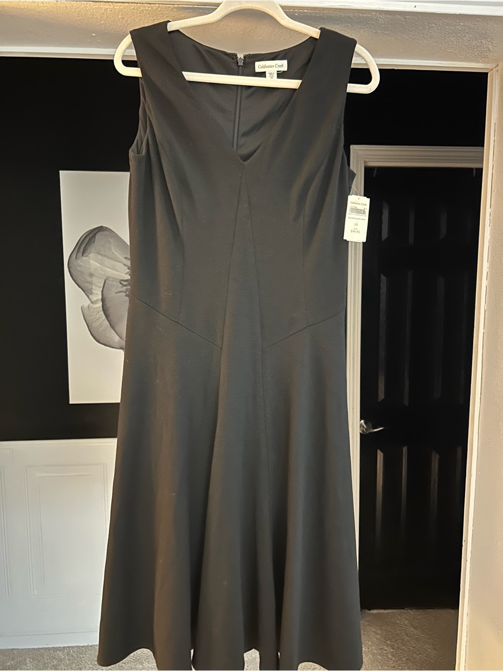 Coldwater Creek Black Midi A-Line Dress